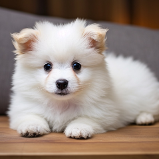 White Pomachon puppy